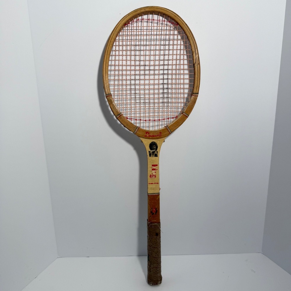 Vintage Bancroft Billie Jean King Wimbledon Wood Tennis Racquet Taiwan Made